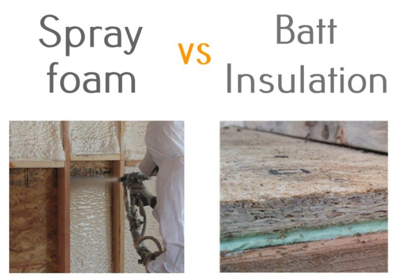 spray foam vs batt insulation