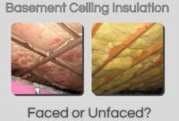basement ceiling insulation faced or unfaced